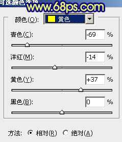 Photoshop将外景人物图片调成深蓝的秋季色