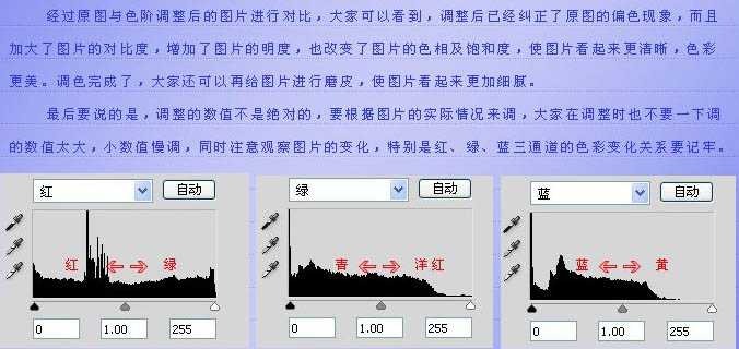 ps利用色阶快速调出高对比的紫色人物图片