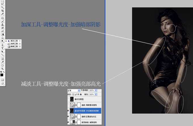 Photoshop将室内人像图片增加上暗褐色质感肤色效果