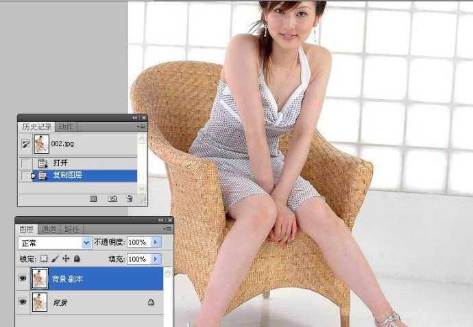 Photoshop为美女腿部拉长修饰教程