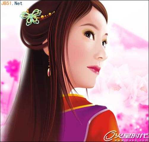 Coreldraw(CDR)设计制作真实的漂亮的古典美女图详细实例教程