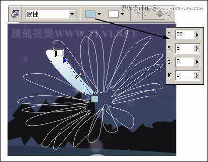 CorelDRAW实例教程：绘制随风飘舞的花瓣和月圆之夜飞逝的流星