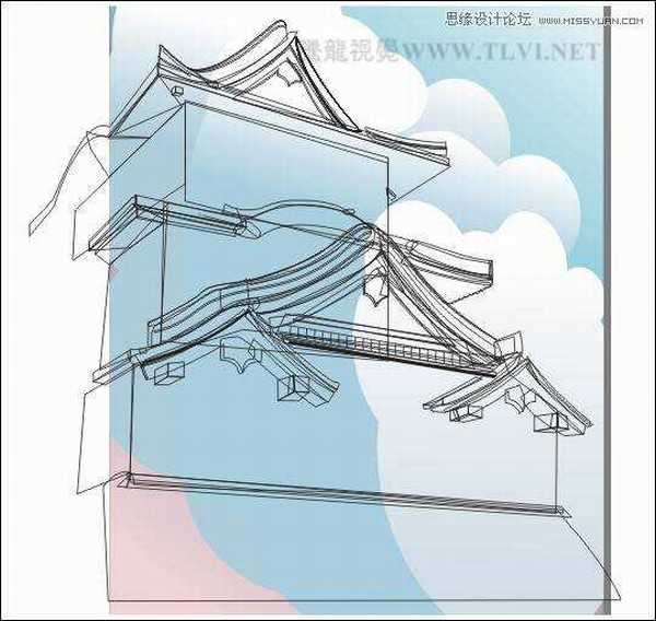 CorelDRAW实例教程：绘制中国古典建筑城楼场景画面