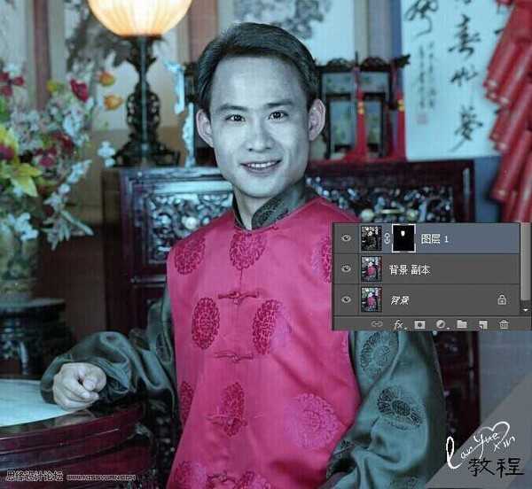 Photoshop给严重偏色的男人照片校正颜色教程