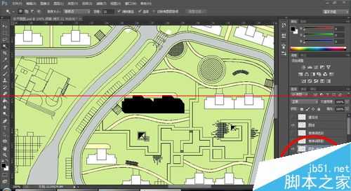 ps怎么给建筑总平面图中的建筑添加阴影？