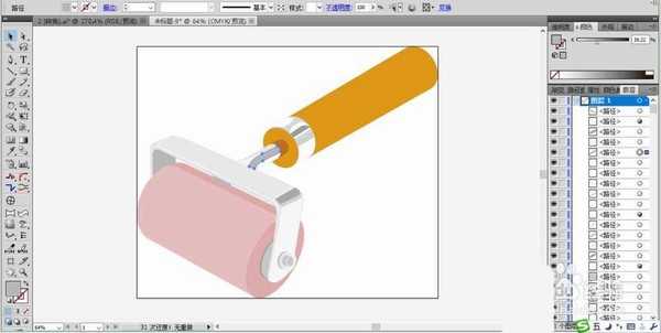ai怎么绘制滚筒刷图标?