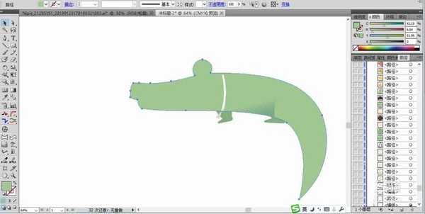 ai怎么绘制一条鳄鱼? ai画鳄鱼图形的教程