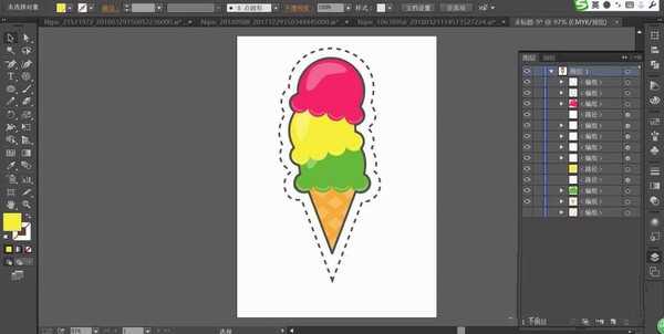 ai怎么画彩色的冰激凌? ai设计冰激凌标志的教程
