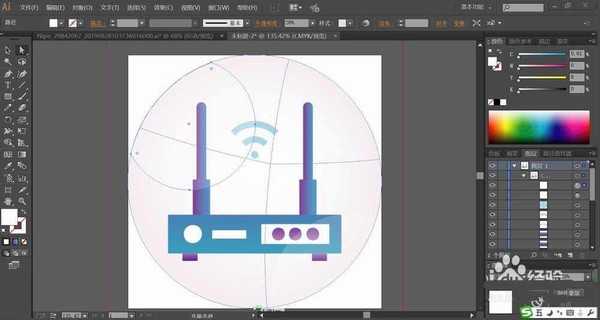 ai怎么设计矢量路由器图标?