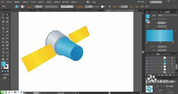 ai怎么绘制2.5d立体效果的飞行器模型?