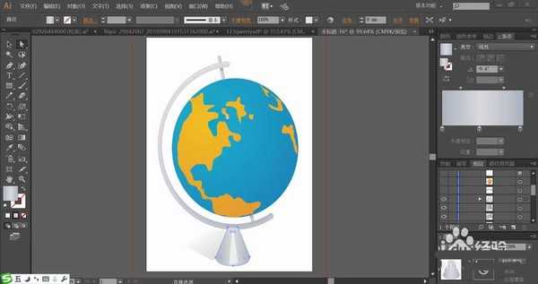 ai怎么绘制扁平化的地球仪图标?
